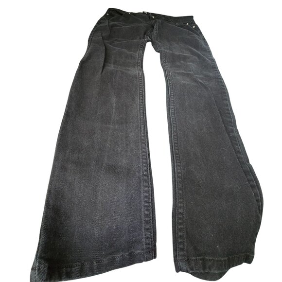 Harley-Davidson Womens Straight-Leg Black Denim Jeans Size 8 Rhinestones JJ3918 - Picture 7 of 11